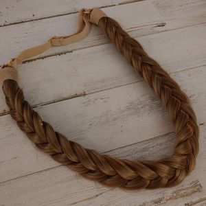 Blond braided hair headband.